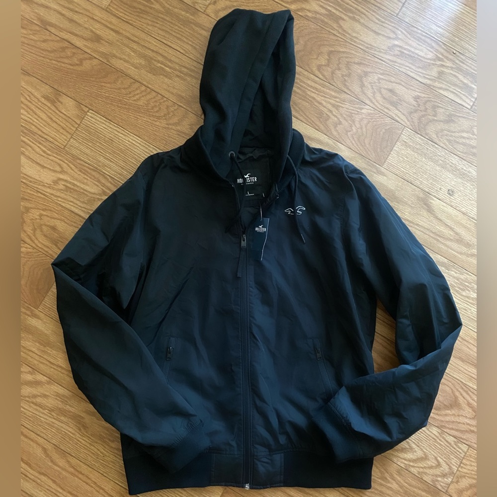 Hollister Black Bomber Jacket for Men